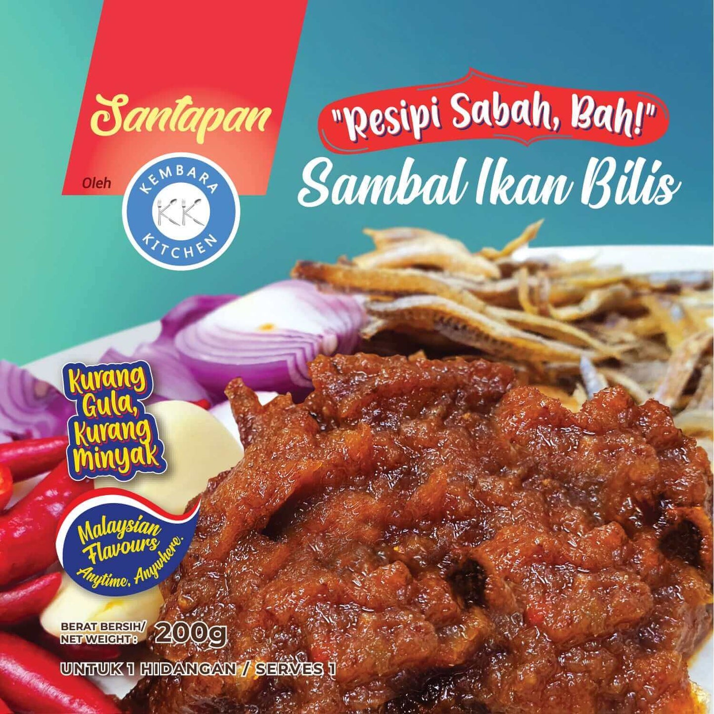 Anchovy Sambal | Sambal Ikan Bilis makanan siap sedia (200g)