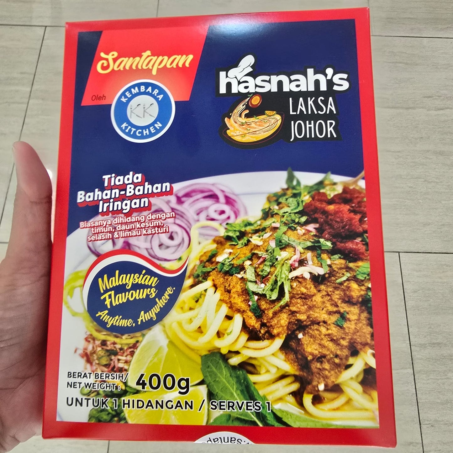 Santapan PREMIUM: Laksa Johor (instant meals, ready to eat, wooden cutlery, going green, camping)