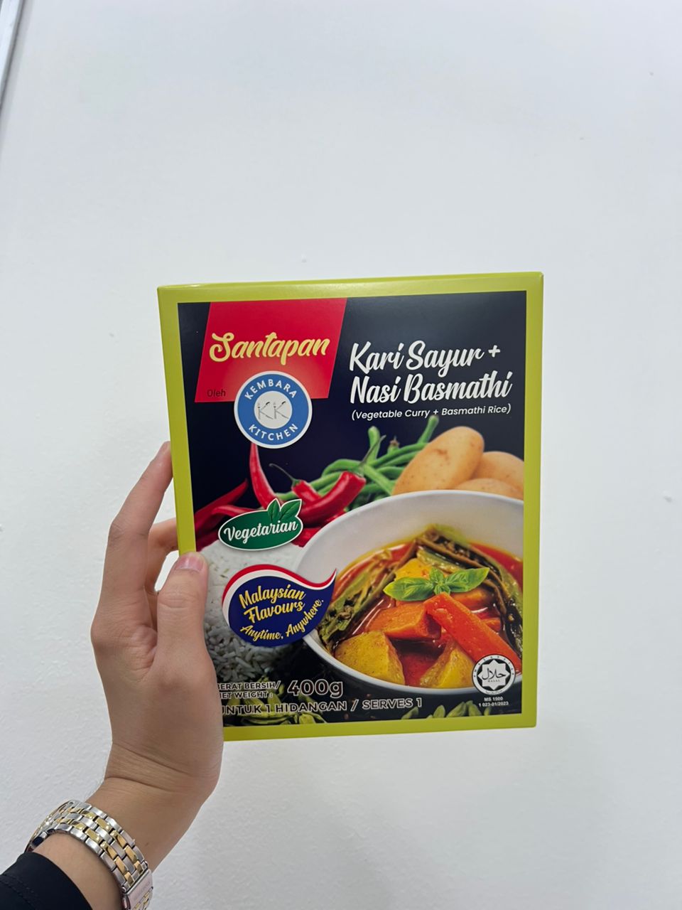 Vegetarian: Vegetables Curry with Basmathi Rice instant meal | Nasi Basmathi Kari Sayur pek makanan siap sedia (400g)*Halal Certified*